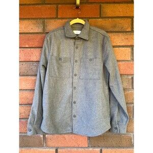 Onia Brushed Flannel Shirt Essential Heavy-Weight Overshirt | Gray | Mens Medium